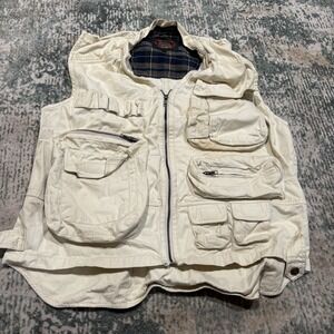 Vintage Authentic Imports canvas utility vest Large *flaws